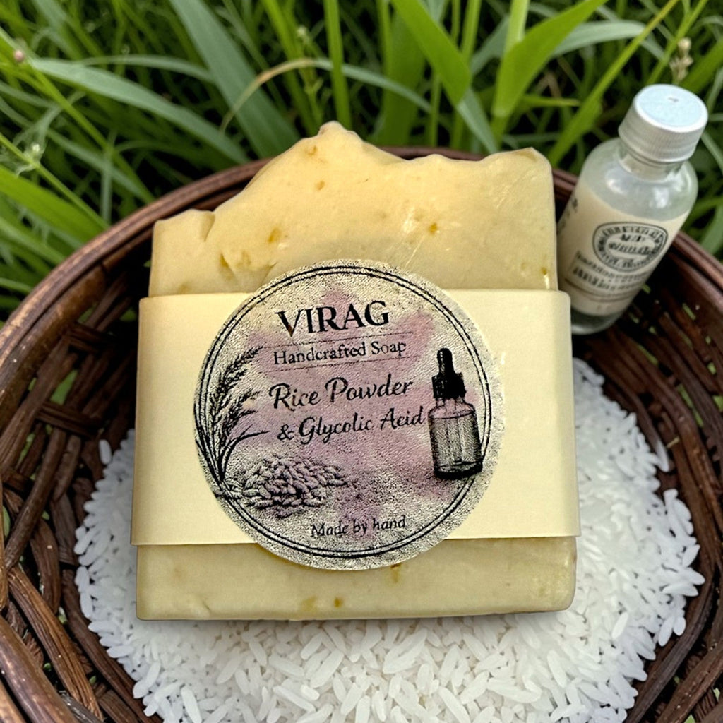 Handmade Rice & Glycolic Acid Soap