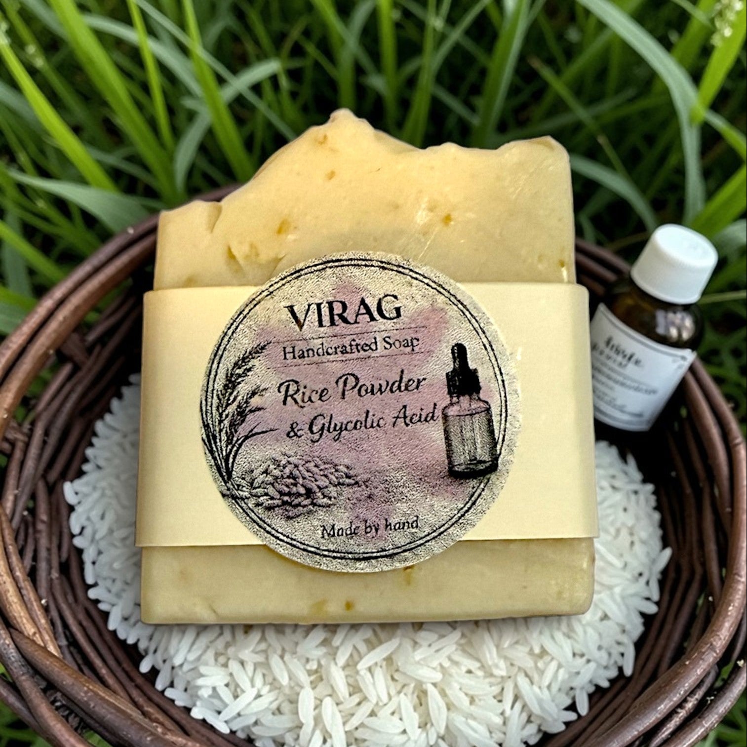 Handmade Rice & Glycolic Acid Soap